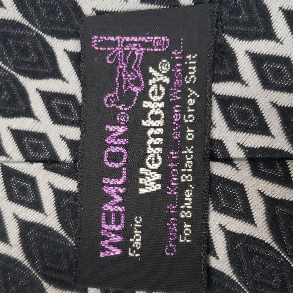 Vintage Wemlon by Wembley Vertical Diamond Patterned Stripes 4" Wide Necktie - Picture 4 of 10